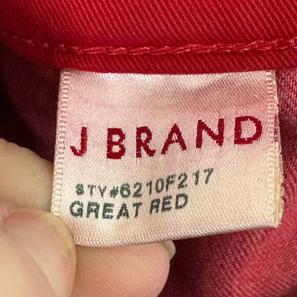 J Brand Zoey Pant Womens 25 Great Red Skinny Corduroy Ankle Zip Stretch Low Rise - Picture 7 of 13